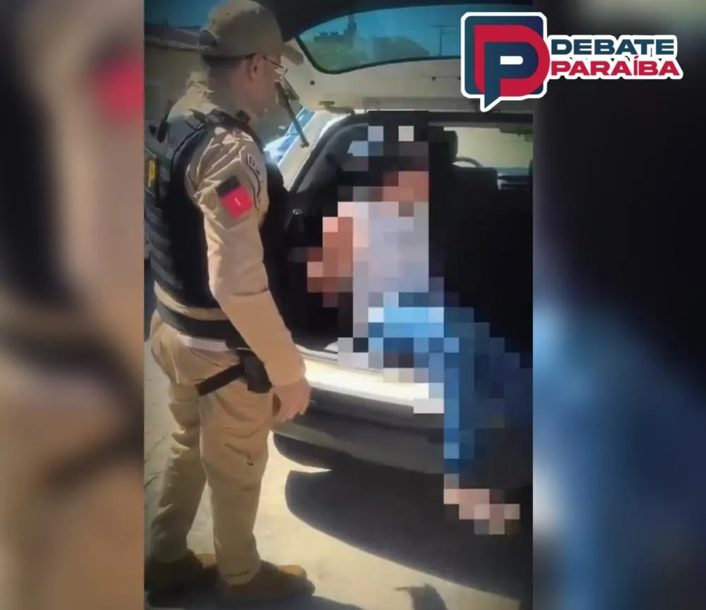 Após diligências nas proximidades, o suspeito foi preso e conduzido à delegacia de Polícia Civil de Itaporanga (Foto: Reprodução)