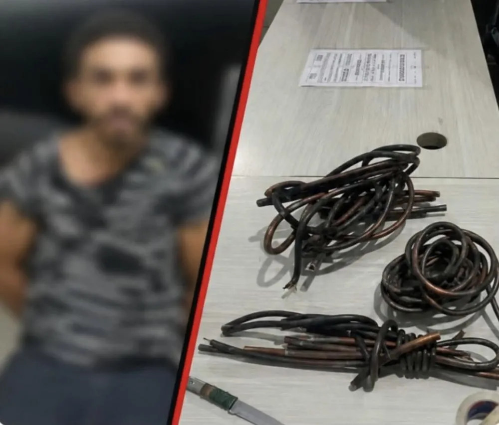 Polícia Militar prende homem em flagrante praticando furto em empresa de internet, no município de Cajazeiras