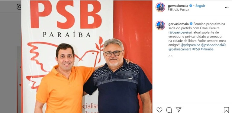 Deputado federal Gervasio Maia e Ozael Pereira. Foto: Reprodução