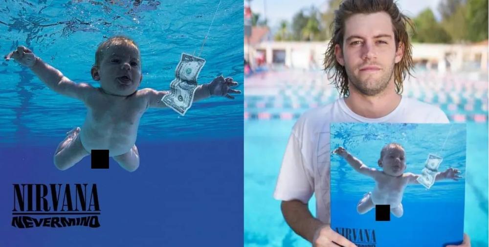 Spencer Elden apareceu aos quatro meses na capa do Nevermind, clássico disco da banda Nirvana (Foto: Reprodução/Twitter)