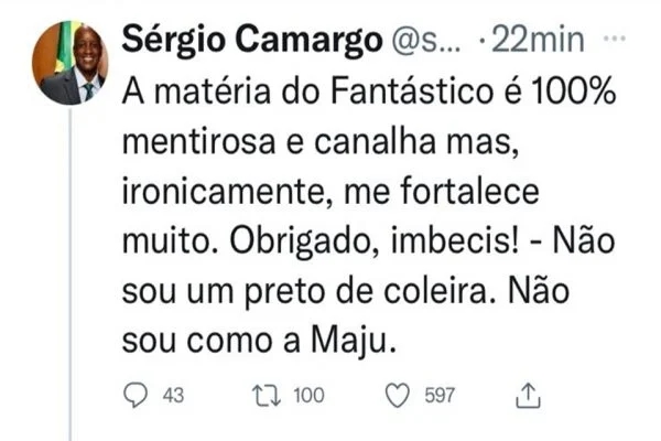 Sérgio Camargo chama Maju Coutinho de 