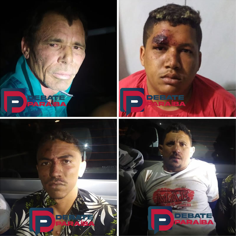 Quatro homens são presos após perseguição e troca de tiros com a Polícia Militar na região de Sousa