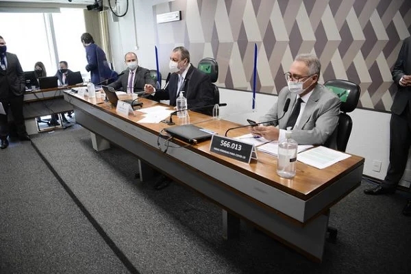 Senadores na CPI da Covid-19, no Senado Federal (Foto: Pedro França/Agência Senado)