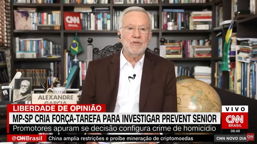 O comentarista Alexandre Garcia no quadro 