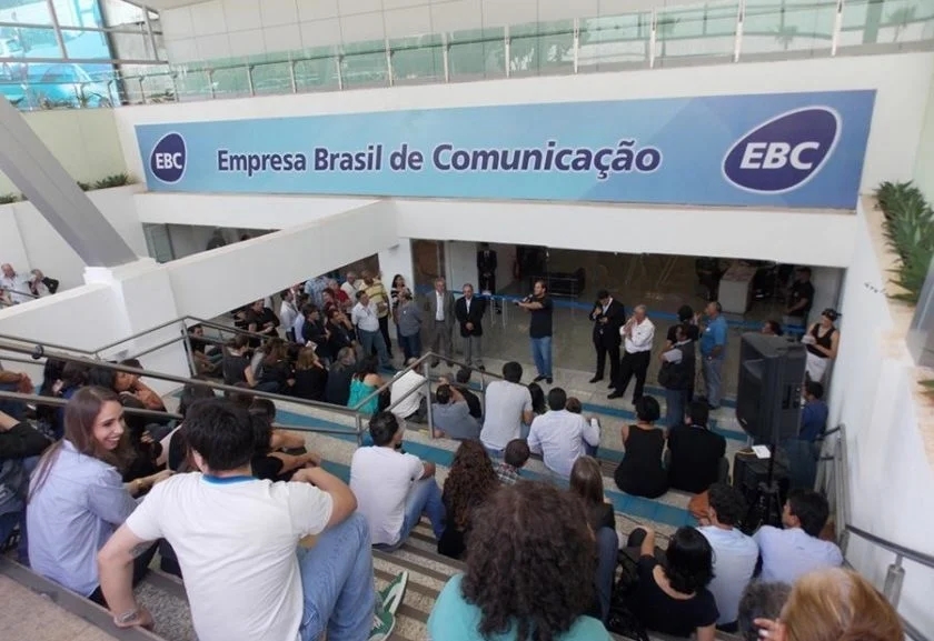 Funcionários da EBC, em Brasília (Foto: Divulgação)