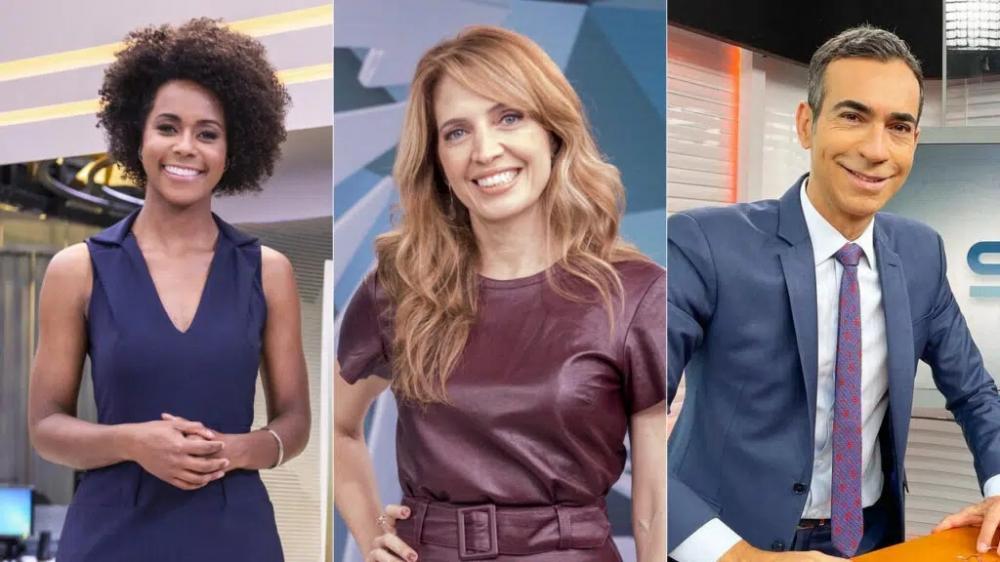 Maju Coutinho vai apresentar o Fantástico ao lado de Poliana Abritta e Cesar Tralli assume o Jornal Hoje (foto: Globo/Fábio Rocha/João Cotta/Reprodução)