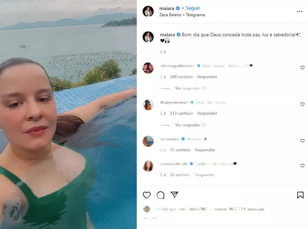 Maiara curtindo temporada de verão em Santa Catarina — Foto: Redes Sociais/Divulgação