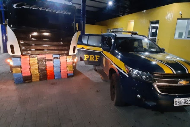 A apreensão ocorreu durante abordagem realizada na Unidade Operacional da PRF em Mata Redonda, no município de Alhandra (Foto: Reprodução)