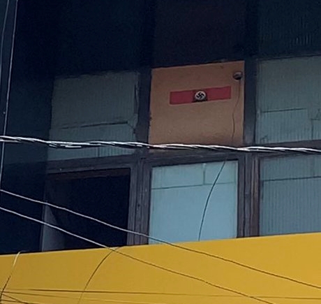 Suástica nazista é vista em centro de Cajazeiras (Foto: Reprodução)