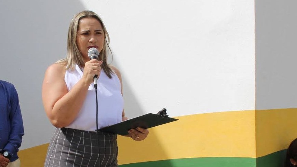 Prefeita do município de Joca Claudino, no sertão paraibano, Jordhanna Lopes dos Santos. (Foto: Reprodução). 