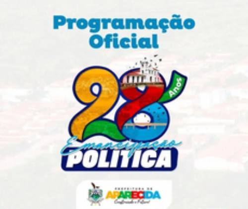Arte especial para comemoração dos 28 anos de Emancipação Política de Aparecida (Foto: Divulgação/Prefeitura de Aparecida)