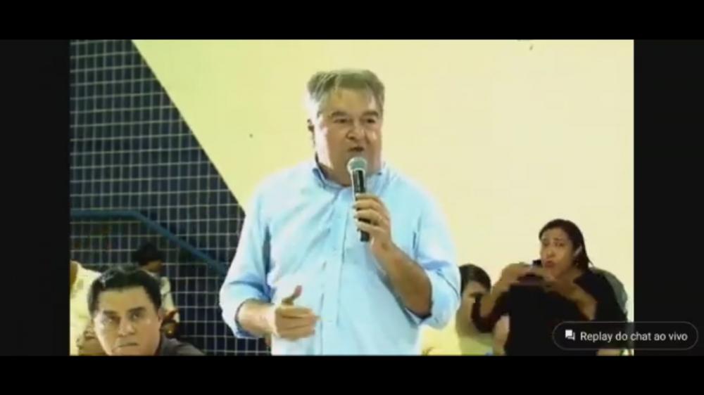 Lindolfo Pires (PP) confunde João Azevêdo com Ricardo Coutinho em discurso comandado pelo atual governador da Paraíba (Foto: Reprodução/You Tube)