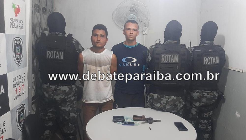 Vídeo: Ação rápida da ROTAM prende jovens acusados de praticarem assalto, apreende arma e recupera moto no município de Sousa
