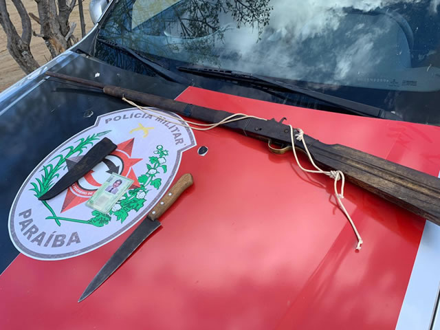 Arma apreendida pela Polícia Militar (Foto - Reprodução PMPB)