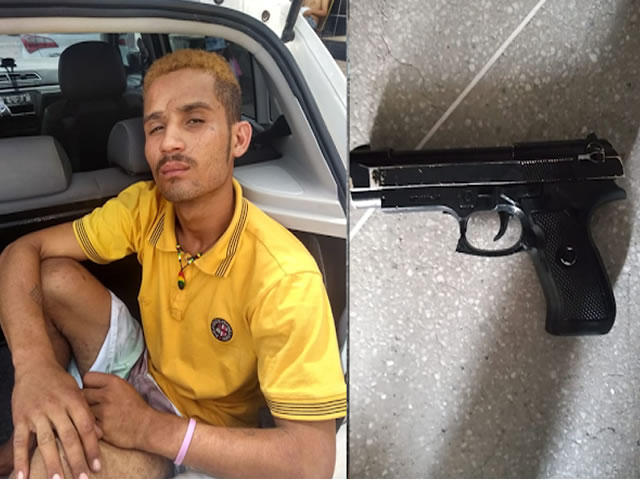 Acusado preso pela Polícia Civil. (Foto - Blog do Angelo Lima)