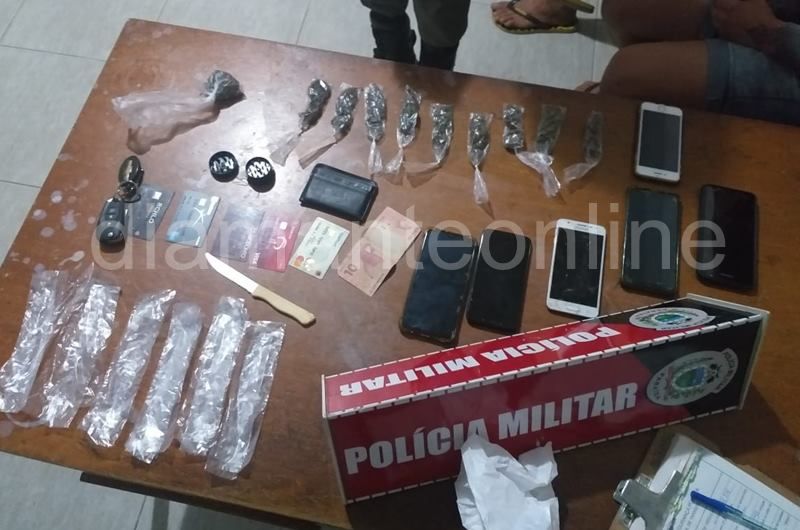 Material apreendido pela Polícia Militar. (Foto - Diamante Online)