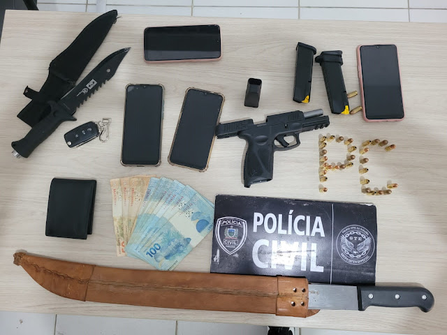 O indivíduo foi conduzido à Central de Polícia Civil e após a realização dos procedimentos necessários, foi encaminhado ao Presídio Padrão de Cajazeiras (Foto: Reprodução Polícia Civil)