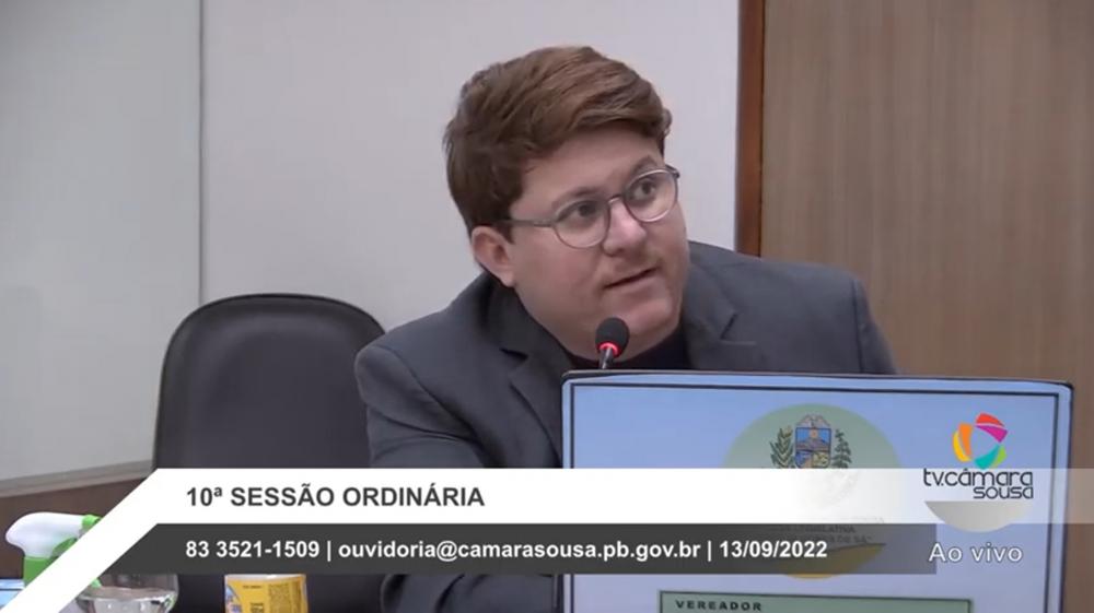 Koloral (PDT) cobrou a reabertura do local e enviou um requerimento à Prefeitura e ao Governo do Estado (Foto: Reprodução/TV Câmara Sousa)