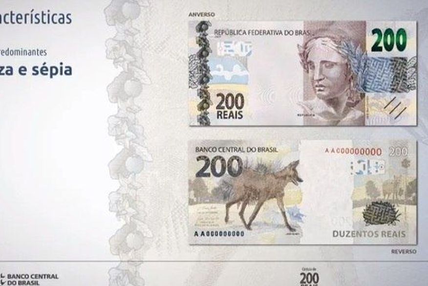As cores predominantes da cédula são cinza e sépia e o formato é igual ao da cédula de R$ 20 (14,2cm x 6,5cm). (Foto: Reprodução/Banco Central).