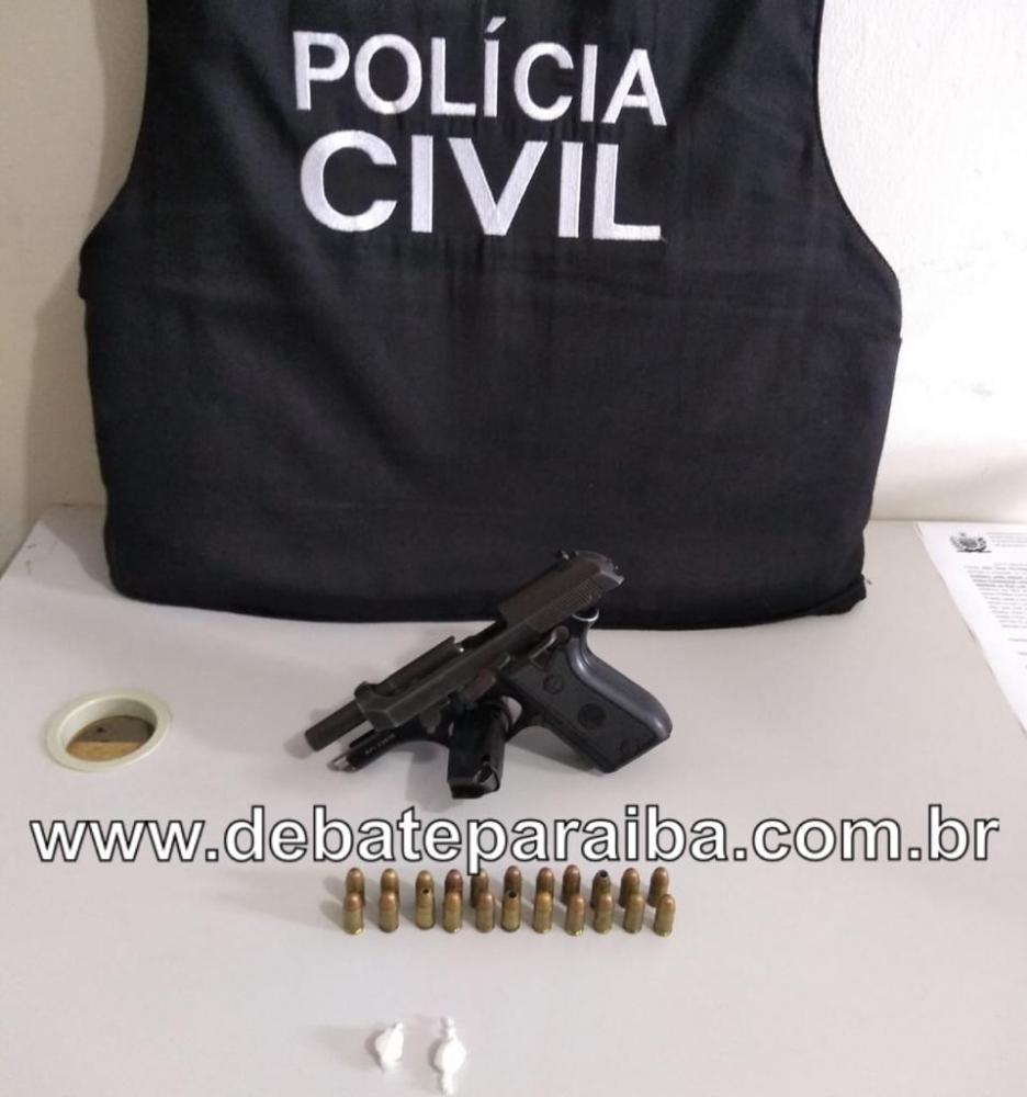 Advogado é preso em ação integrada da Polícia Civil com pistola e cocaína no município de Sousa