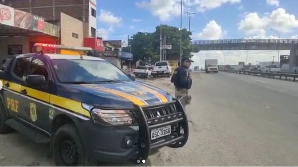 Km 89 da BR-101, em João Pessoa: um dos pontos que foram bloqueados após a eleição de 30 de outubro — Foto: PRF-PB/Divulgação