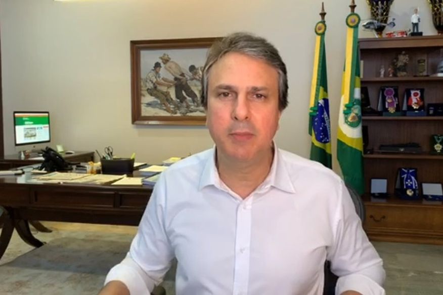 Camilo Santana, governador do Ceará, em um de seus anúncios sobre medidas conta a pandemia — (Foto: Reprodução/Facebook).