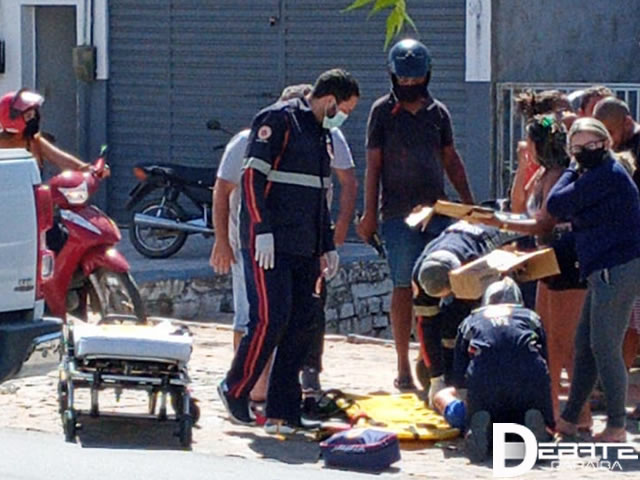Após ser realizado o atendimento pré-hospitalar no local, o motociclista foi encaminhado ao Hospital Regional de Sousa (Foto Debate Paraíba)