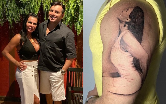 O saxofonista decidiu tatuar uma imagem da cantora no braço, nesta quinta-feira (29). (Foto: Reprodução).