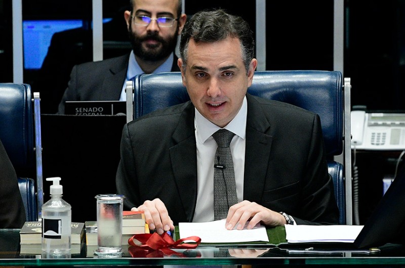 O presidente do Senado, Rodrigo Pacheco, durante a sessão de homenagem a Ruy Barbosa - Pedro França/Agência Senado