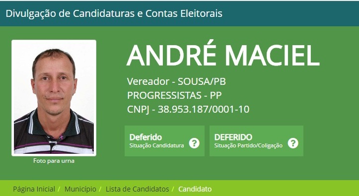 André Maciel está candidato a vereador em Sousa pelo Partido Progressista. (Foto: Reprodução).