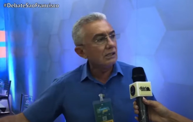 O fato ocorreu na última sexta-feira (06), logo após um debate realizado com os candidatos a prefeito do município de São Francisco. (Foto: Reprodução/TV Diário do Sertão).