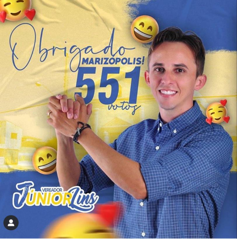 Júnior Lins foi o candidato eleito do PSDB mais bem votado em Marizópolis. (Foto: Reprodução/Instagram).