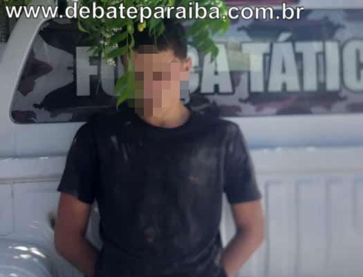 Jovem suspeito de praticar homicídio é apreendido pela Polícia Militar após tentar foragir no município de Sousa