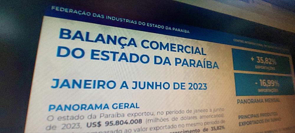 A Balança Comercial é divulgada pelo Centro Internacional de Negócios da Paraíba como uma ação estratégica para ajudar as empresas a terem uma visão geral do estado no mercado internacional. (Foto: Divulgação).