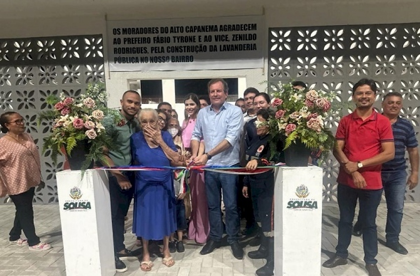 O prefeito de Sousa ressaltou a importância da construção da lavanderia no bairro Alto Capanema, destacando a necessidade de investimentos em prédios públicos. (Foto: Divulgação).