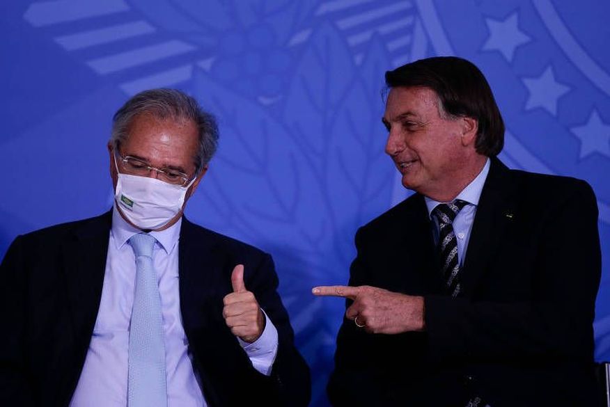 O ministro da Economia, Paulo Guedes e o presidente Jair Bolsonaro (sem partido) (Foto: Pedro Ladeira/Folhapress)