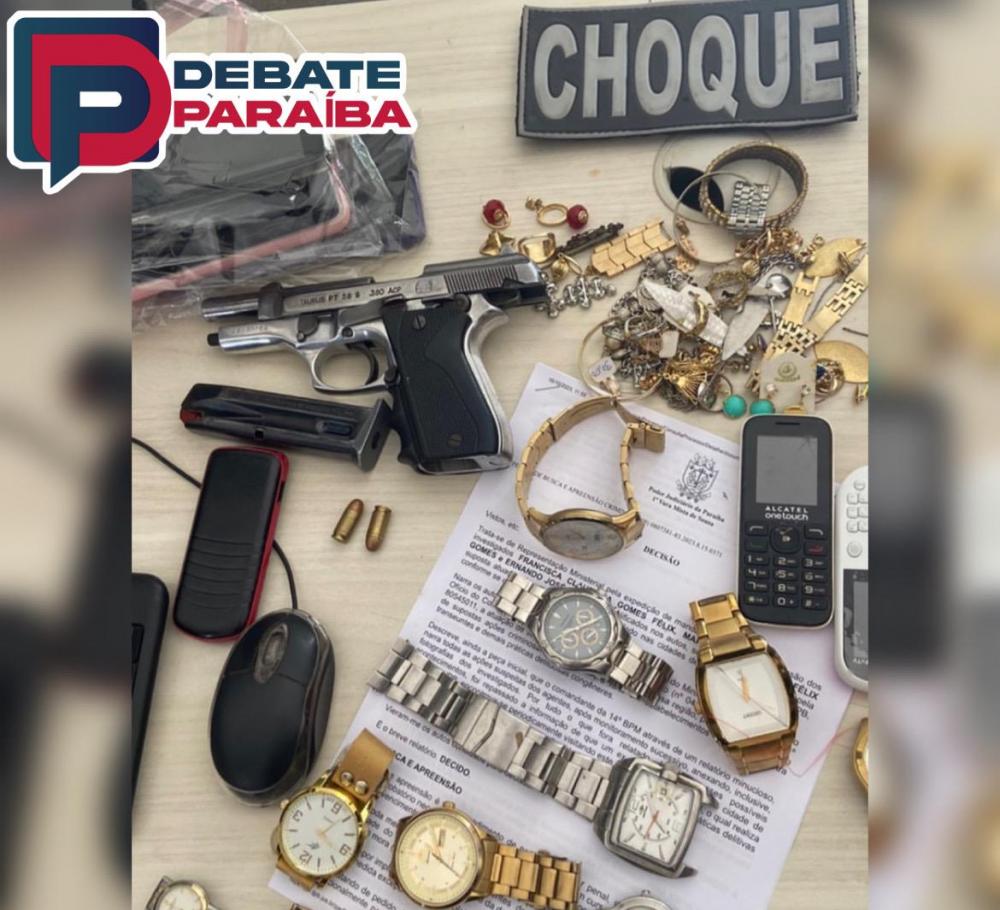 Operação realizada pela Polícia Militar nas cidades de Sousa e Cajazeiras, resulta em prisão de indivíduo e apreende arma e objetos 