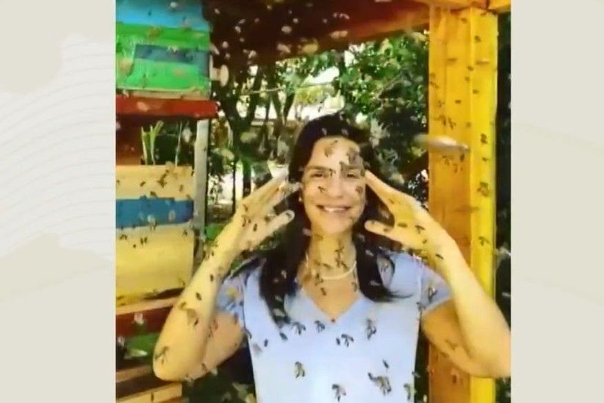 Daniel Cady e Ivete Sangalo revelaram que as abelhas são mais uma opção de lazer para o filho Marcelo e as filhas gêmeas Helena e Marina. (Foto: Reprodução).