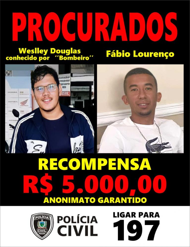 Em print de conversa no WhatsApp homem confessa ter cometido homicídio em Sousa; Polícia oferece recompensa de 5 mil para informações dos suspeitos