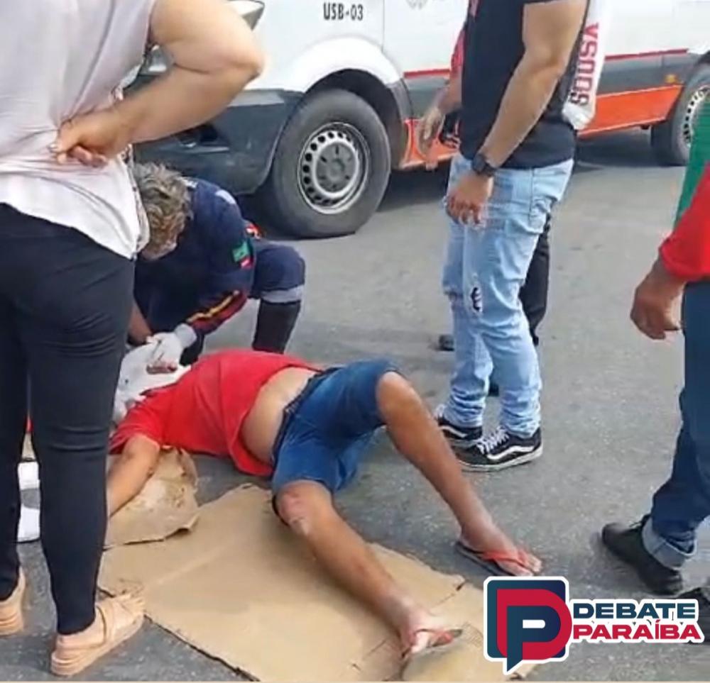 Uma equipe de resgate do SAMU foi acionada, e após prestar os primeiros socorros, o paciente foi encaminhado ao Hospital Regional de Sousa (Foto: Reprodução)