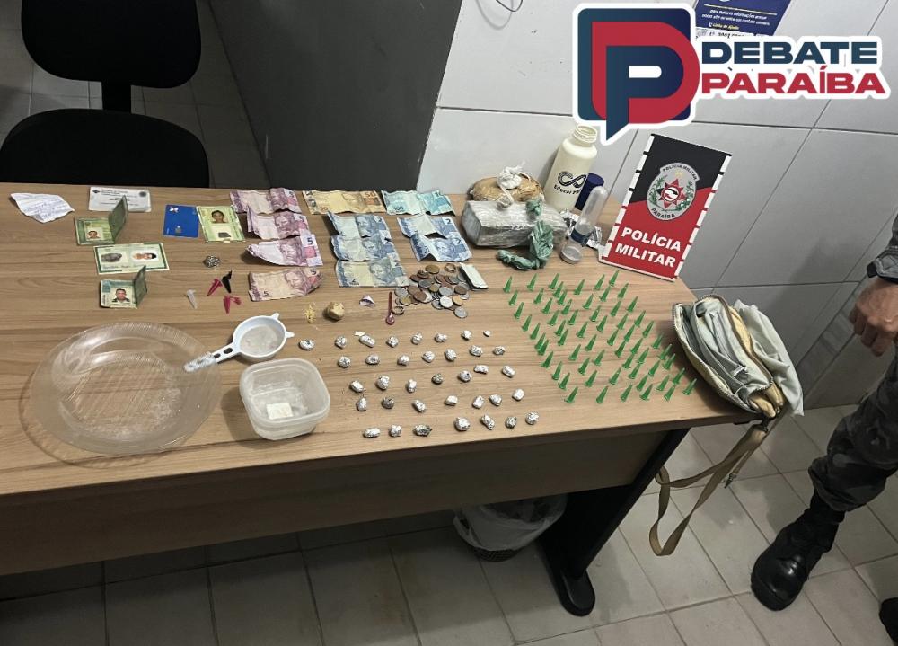 A infratora da lei foi presa e conduzida à delegacia de Polícia Civil juntamente com todo o material apreendido (Foto: Reprodução Debate Paraíba)