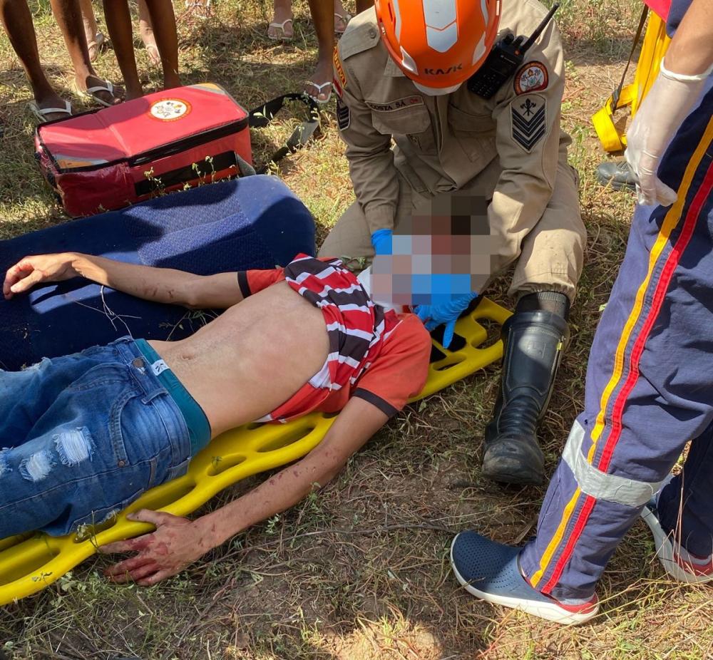O paciente foi encaminhado ao Hospital Regional de Sousa, para receber o atendimento médico (Foto: Reprodução)