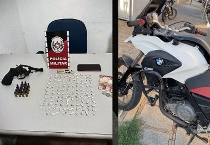 Ao término da ação policial, o acusado e o material apreendido foram levados à delegacia de Polícia Civil (Foto: Reprodução)