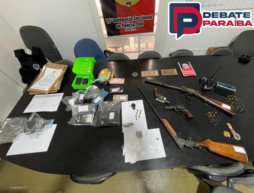 Ao término da ação policial, foi contabilizada a apreensão de quatro armas de fogo, maconha, munições, aves silvestres e prisões em flagrante de indivíduos. (Foto: Reprodução).