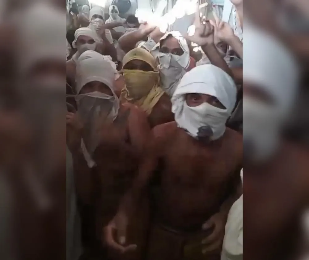 Após horas de ação policial, a rebelião foi contida e os ânimos apaziguados no interior da penitenciária (Foto: Reprodução)