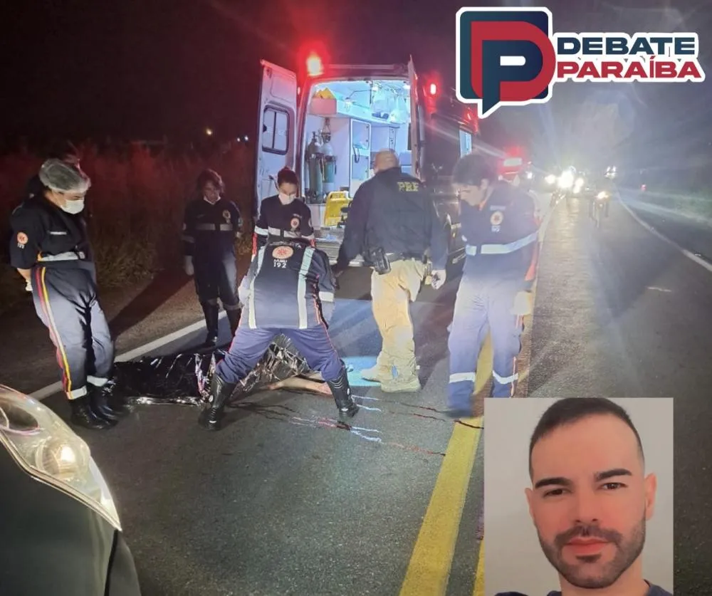 A Polícia Militar isolou o local do sinistro de trânsito, e controlou o trânsito da rodovia até a chegada da PRF e dos peritos da Polícia Civil (Foto: Reprodução Debate Paraíba)
