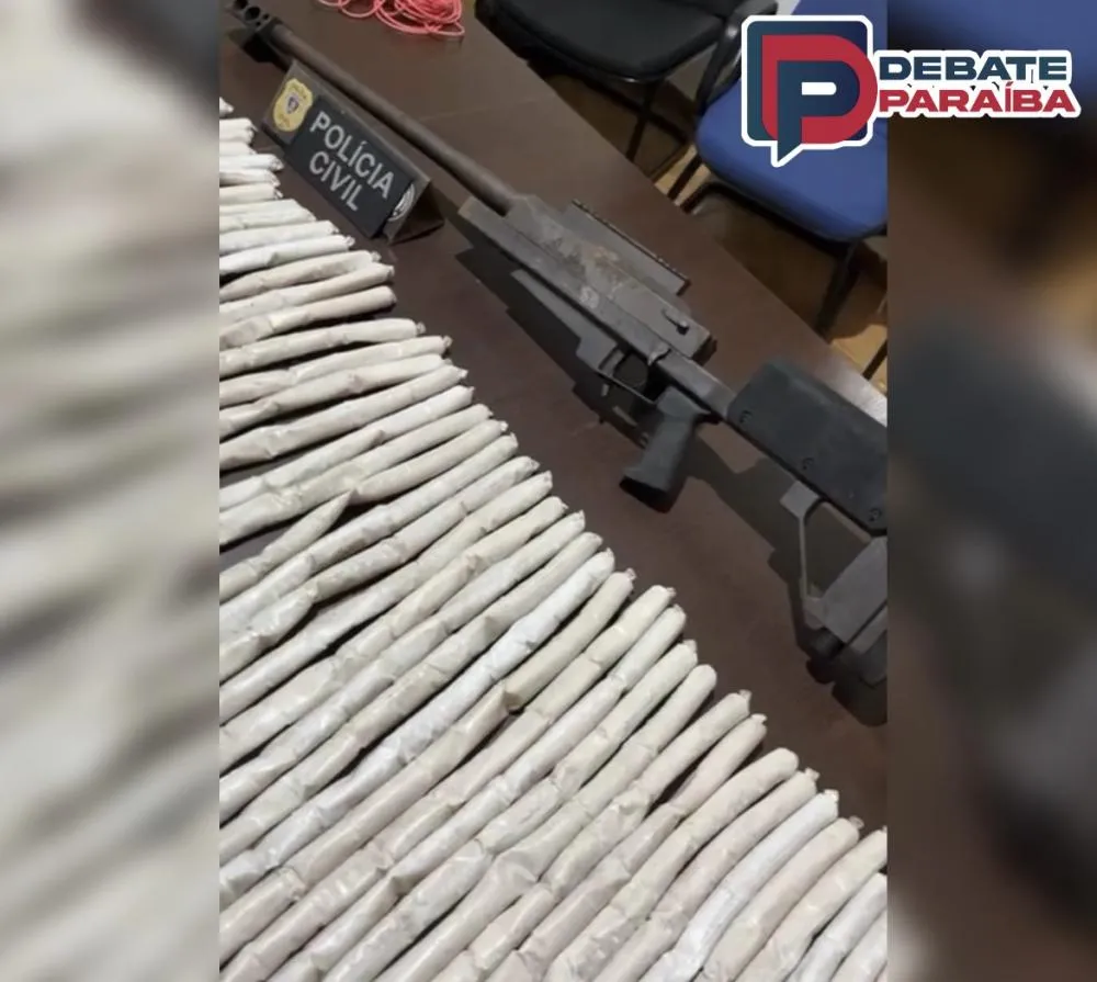 Todo o material apreendido foi levado à Central de Polícia Civil de Patos, para que fossem realizados os procedimentos que determinam a lei (Foto: Reprodução)