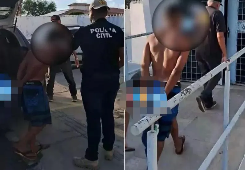 Após ser capturado, o indivíduo foi encaminhado à delegacia de Polícia Civil, para que fossem adotados os procedimentos que determinam a lei (Foto: Reprodução)