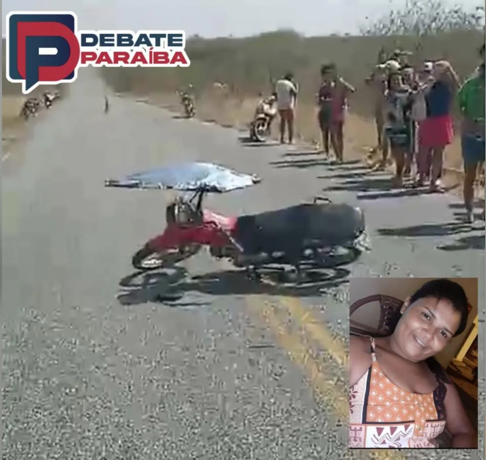 Mulher morre vítima de acidente após perder controle de moto, em rodovia que liga Sousa ao Lastro