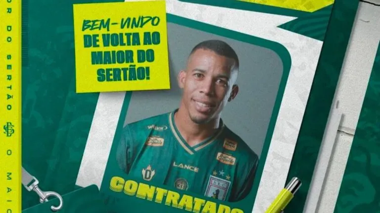 Atleta foi emprestado ao Rio Grande-RN após eliminação do Sousa na Série D. (Foto: Reprodução).